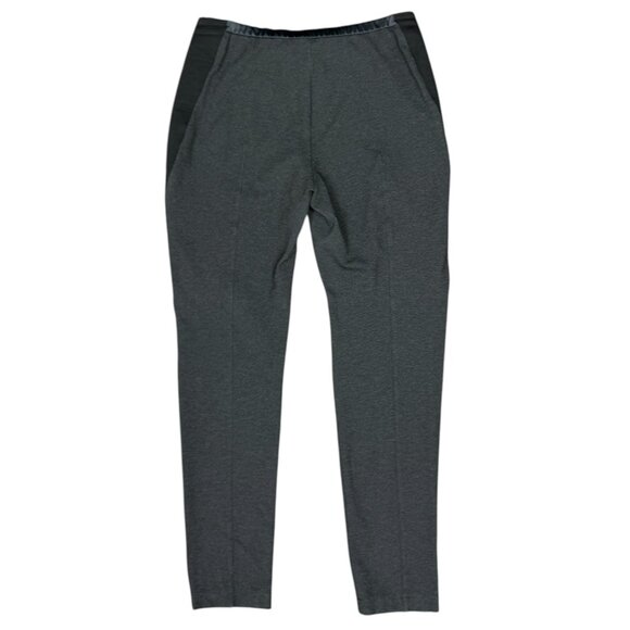 Women's LAFAYETTE 148 NEW YORK Pintuck Ponte Skinny Pants Gray/Blk.‎ | Size L - Picture 3 of 8